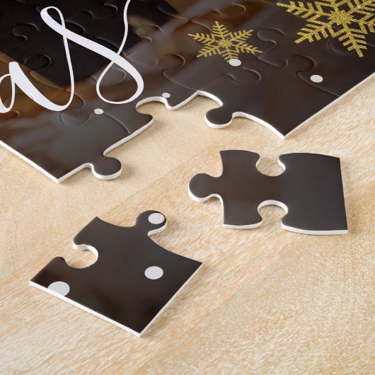 クリスマス家族写真記念品 ジグソーパズル (側面)