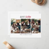 クリスマス家族写真3点セット ホリデーグリーティング ノートカード (正面/裏面インサイチュ)