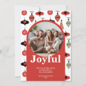 クリスマス家族写真4枚 コラージュ 赤いアーチ シーズンカード (正面)