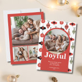 クリスマス家族写真4枚 コラージュ 赤いアーチ シーズンカード