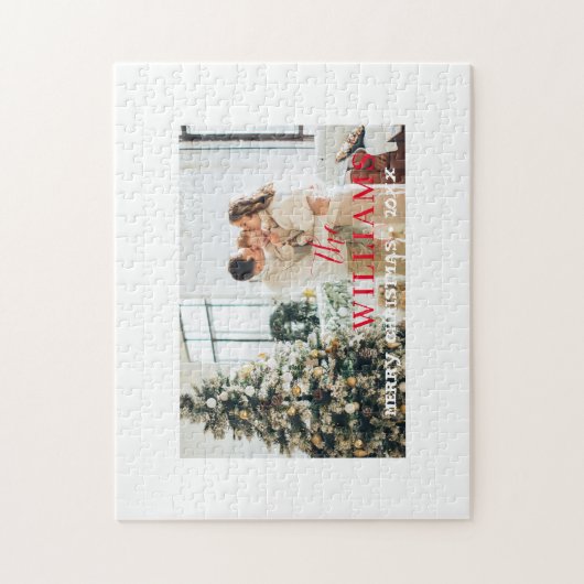 クリスマス家族写真 ジグソーパズル (縦)