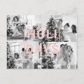 クリスマス家族写真 | ピンクのホリデー ポストカード (正面)