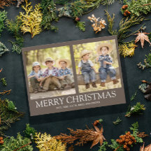 クリスマス家族写真 レトロブラウン