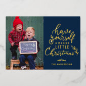 クリスマス家族写真 箔シーズンカード (正面)