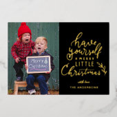 クリスマス家族写真 箔シーズンカード (正面)