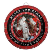 クリスマス家族写真 | 赤と黒の名前 ダーツボード (正面)