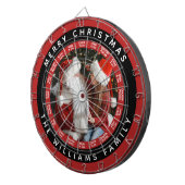 クリスマス家族写真 | 赤と黒の名前 ダーツボード (正面右)