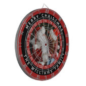 クリスマス家族写真 | 赤と黒の名前 ダーツボード (正面左)