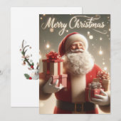 クリスマス家族向けグリーティングカード あたたかなホリデーシーズン シーズンカード (正面/裏面)