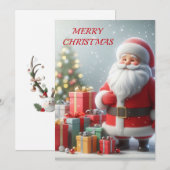 クリスマス家族向けグリーティングカード あたたかなホリデーシーズン シーズンカード (正面/裏面)