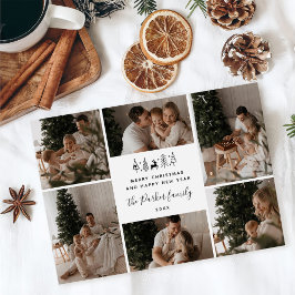 クリスマス家族6枚写真コラージュ シーズンカード