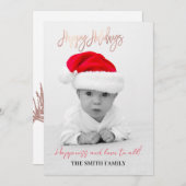 クリスマス家族、赤ちゃんサンタクロース シーズンカード (正面/裏面)