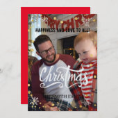 クリスマス家族、赤ちゃんサンタクロース ホリデーカード (正面/裏面)