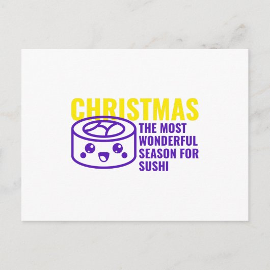クリスマス寿司の最も素晴らしい季節 ポストカード (正面)