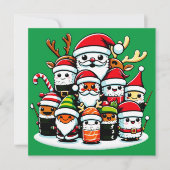 クリスマス寿司フェスティバルお祝い 招待状 (正面)