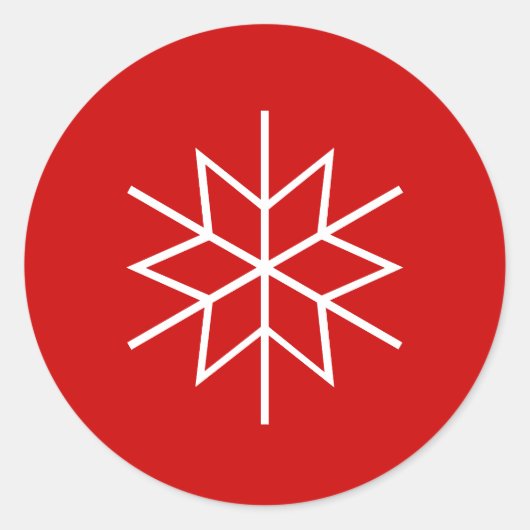 クリスマス封筒用シールとスノーフレークデザイン ラウンドシール (正面)