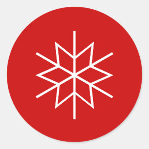 クリスマス封筒用シールとスノーフレークデザイン ラウンドシール