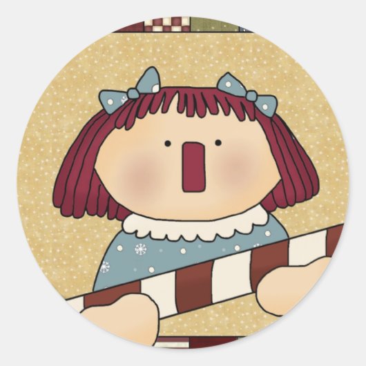 クリスマス封筒用シール:シンプルJoys Annie ラウンドシール (正面)