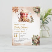 クリスマス小さなメリー赤ちゃんシャワージンジャーブレッド 招待状 (スタンド正面)