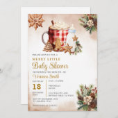 クリスマス小さなメリー赤ちゃんシャワージンジャーブレッド 招待状 (正面/裏面)
