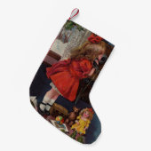 クリスマス小さな女の子電話アンティーク スモールクリスマスストッキング (正面 (吊り時))