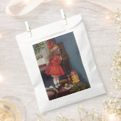 クリスマス小さな女の子電話アンティーク フェイバーバッグ (クリップ留めされた状態)