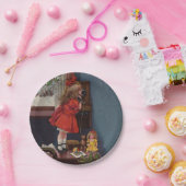 クリスマス小さな女の子電話アンティーク ペーパープレート (パーティー)