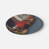 クリスマス小さな女の子電話アンティーク ペーパープレート (アングル)