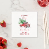 クリスマス小さな赤トラック赤ちゃんシャワーナプキン スタンダードカクテルナプキン (インサイチュ)