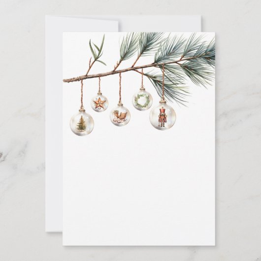 クリスマス小メリーさな赤ちゃんシャワーガラスボーブル 招待状 (裏面)