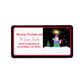 クリスマス小人とクリスマスプレゼント ラベル (正面)