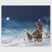 クリスマス小人とホッキョクグマ ラッピングペーパー (フラット)