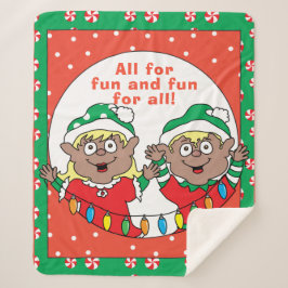 クリスマス小人の色 シェルパブランケット