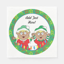 クリスマス小人の色 スタンダードランチョンナプキン