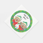 クリスマス小人の色 スタンダードランチョンナプキン (角)