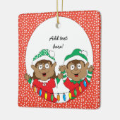 クリスマス小人の色 セラミックオーナメント (左)