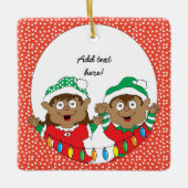 クリスマス小人の色 セラミックオーナメント (正面)