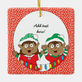 クリスマス小人の色 セラミックオーナメント