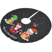 クリスマス小人オンブラック ブラッシュドポリエステルツリースカート (アングル)