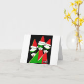 クリスマス小人キッチースタイル小妖精や小人グリーティングカード カード (黄色い花)