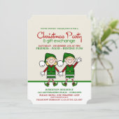 クリスマス小人ギフト交換パーティの招待状 招待状 (スタンド正面)