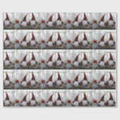 クリスマス小人シルバーブルゴーニュかわいいタイポグラフィ ラッピングペーパー (フラット)