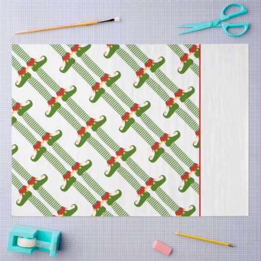 クリスマス小人パターンホリデーフェスティバルシェルフ小妖精や小人 薄葉紙 (クラフト)