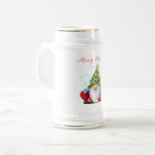 クリスマス小人ビールストーン ビールジョッキ (正面左)