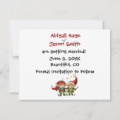 クリスマス小人日付の結婚発表を保存 セーブザデート (裏面)