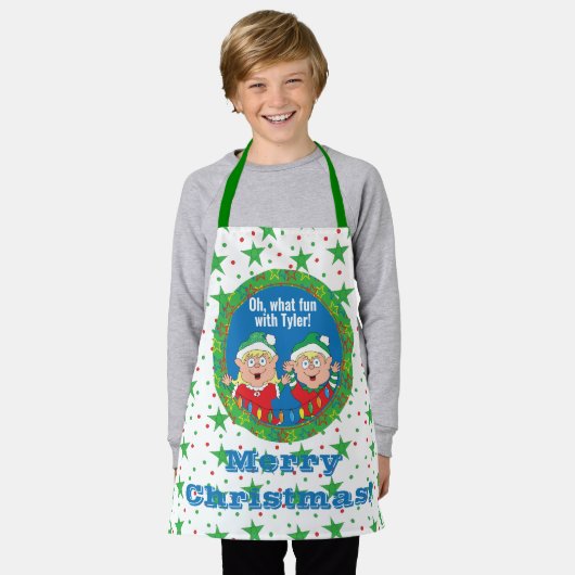 クリスマス小人 エプロン (着用した状態)