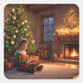 クリスマス小人 スクエアシール (正面)