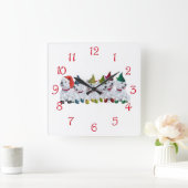 クリスマス小人 スクエア壁時計 (ホーム)