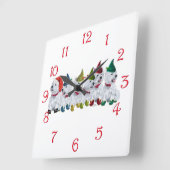 クリスマス小人 スクエア壁時計 (傾斜)