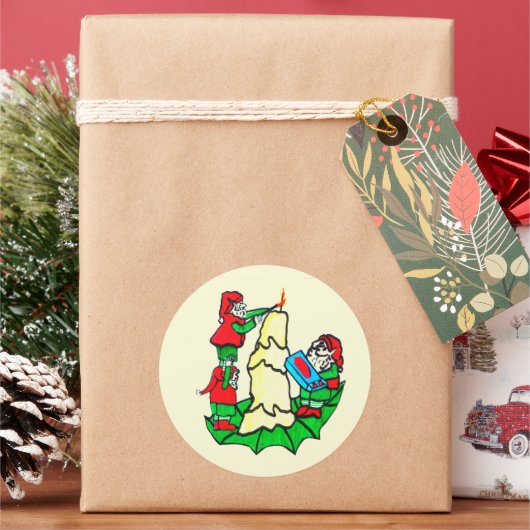 クリスマス小人 ラウンドシール (クリスマス)